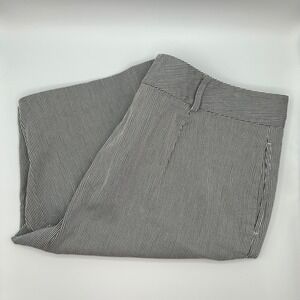 Lauren Ralph Lauren Women Gray White Striped Bermuda Shorts Preppy Casual Sz 16